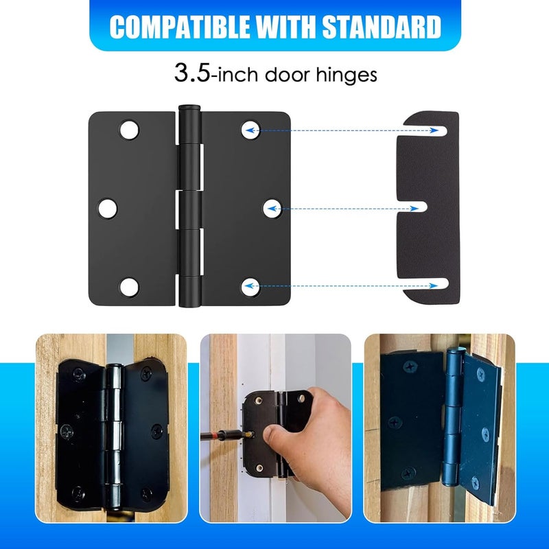 QUFA Door Hinge Shims for Interior Door Alignment, Easy Gap Filler to Fix Air Leaks, Sticking or Misaligned Doors, Trimmable 3.5 Inch Hinge Spacers 0.060 Inch Thick (10 Pack) - Image 5